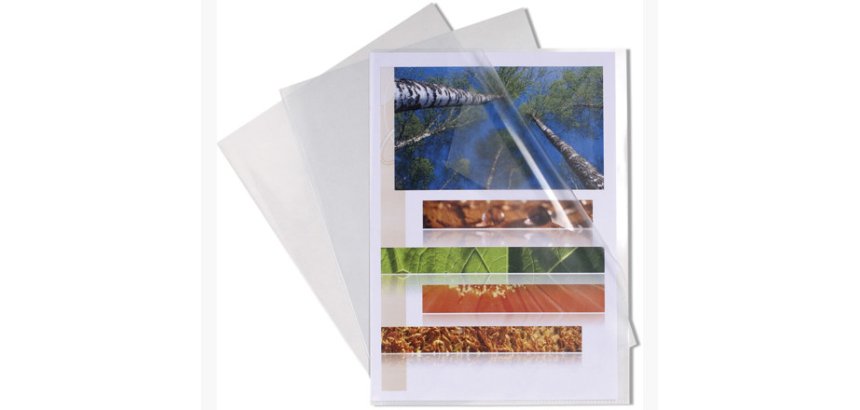 Sachet de 10 pochettes coin polypropylène rigide haute résistance 20/100e - A3 vertical - Cristal