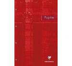 Bloc Pupitre agrafé en-tête A4+ 160 pages détachables et perforées 4 trous grands carreaux - Assortis