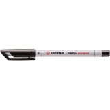 Stylo-feutre stabilo ohp pen soluble pointe fine 0.7mm multi-supports effaçable grip ergonomique coloris noir