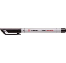 Stylo-feutre stabilo ohp pen soluble pointe fine 0.7mm multi-supports effaçable grip ergonomique coloris noir