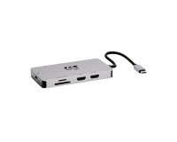 Tripp Lite U442-DOCK8G-GG station d'accueil Avec fil USB 3.2 Gen 1 (3.1 Gen 1) Type-C Noir, Gris