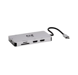 Tripp Lite U442-DOCK8G-GG station d'accueil Avec fil USB 3.2 Gen 1 (3.1 Gen 1) Type-C Noir, Gris