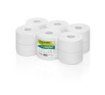 Papier hygiénique jumbo 180m center feed ouate blanche recyclée écolabel 2 plis rouleau 720 feuilles paquet 12 rouleaux