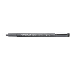 Stylo-feutre staedtler pigment liner technique trait 0.3mm encre noire infalsifiable pointe calibrée baguée métal