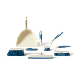 Perfetto 12820 paletta per la polvere e set di palette per la polvere Blu, Bianco Set di spazzola e paletta