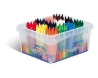 Classpack crayons a la cire cera giotto forme ronde 8mm   9cm lavable 144 unites dot 12 gratuits coloris assortis