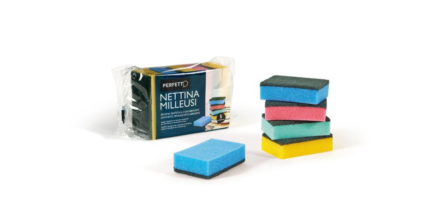 Perfetto 0246C sponge Rectangular Polyester, Polyurethane Assorted colours 5 pc(s)