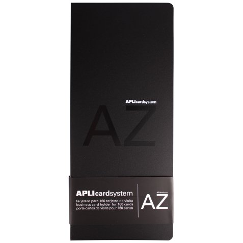 Porte-cartes de visite apli polypropylène rigide indéchirable 27,5x12cm capacité 160 cartes coloris noir