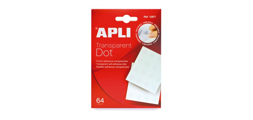Pastille adhésive apli transparente enlevable sans trace idéal échantillons photos dessins pochette 64 unités