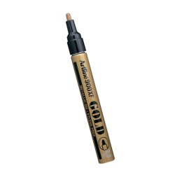 Marqueur artline permanent pointe moyenne conique 2.3mm tous supports corps métal encre pigmentée résiste eau couleur or