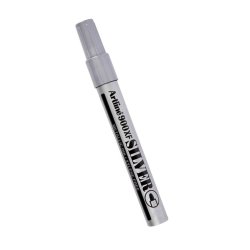 Marqueur artline permanent pointe moyenne conique 2.3mm tous supports corps métal encre pigmentée résiste eau argent