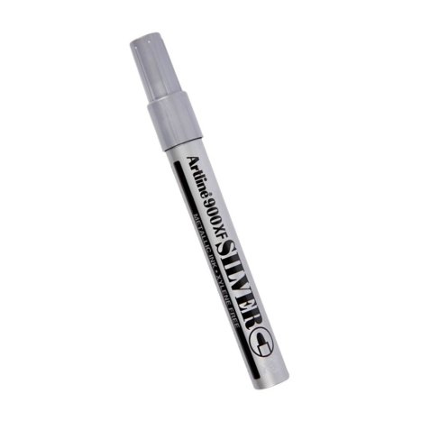 Marqueur artline permanent pointe moyenne conique 2.3mm tous supports corps métal encre pigmentée résiste eau argent