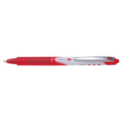 Stylo roller pointe métal rétractable 0,5 mm encre liquide Rouge V-BALL RT 05