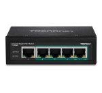 Trendnet TI-PG50 commutateur réseau Non-géré Gigabit Ethernet (10/100/1000) Connexion Ethernet, supportant l'alimentation via ce port (PoE) Noir