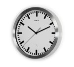 MAULpilot RC wall clock Ø305x45mm aluminum/white with battery