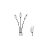 DLH Câble 3 en 1 USB-A vers USB-C / micro USB / Apple lightning
