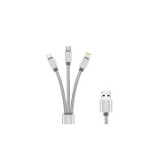 DLH CABLE 3 EN 1 USB-A VERS USB-C / MICRO USB / APPLE LIGHTNING