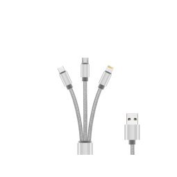 DLH CABLE 3 EN 1 USB-A VERS USB-C / MICRO USB / APPLE LIGHTNING