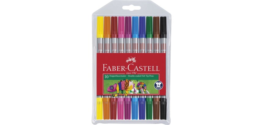 FABER-CASTELL Feutre double pointe, étui de 10