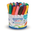 Feutre coloriage giotto turbo giant capuchon ventilé pointe ogive 7.5mm super résistante pot 32 unités