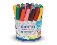 Feutre coloriage giotto turbo giant capuchon ventilé pointe ogive 7.5mm super résistante pot 32 unités
