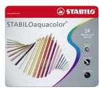 STABILO Matita colorata acquarellabile - STABILOaquacolor - Scatola in Metallo da 24 colori assortiti