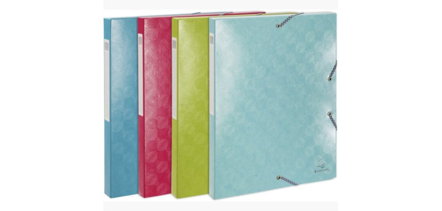 Boite de classement carte lustrée gaufrée pelliculée 1928 - dos de 40mm - A4 - Couleurs assorties