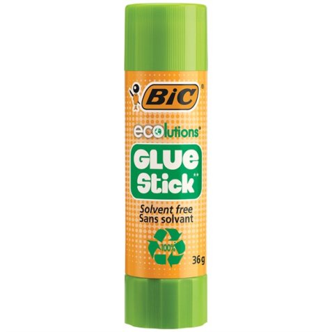 Colle bic  ecolutions  glue stick - lavable - tube de 36  gr boite de 12