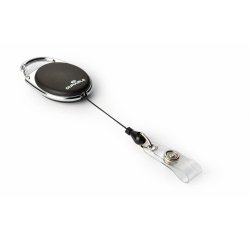 Porte-carte avec enrouleur 'STYLE', oval, blanc