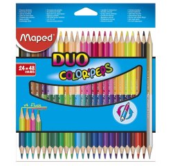 Crayons bicolores COLOR'PEPS DUO, triangulaire, étui