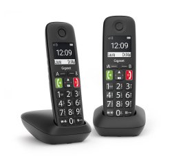 Teléfono Gigaset E290 Duo Teléfono DECT/analógico Identificador de llamadas Negro