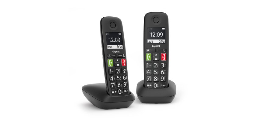 Teléfono Gigaset E290 Duo Teléfono DECT/analógico Identificador de llamadas Negro