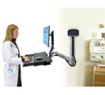 Ergotron StyleView Sit-Stand Combo System with Worksurface 61 cm (24") Muur Aluminium