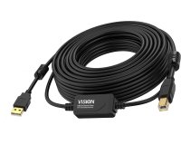 Vision TC 10MUSB+/BL/2 câble USB USB 2.0 10 m USB A USB B 0,48 Gbit/s Noir