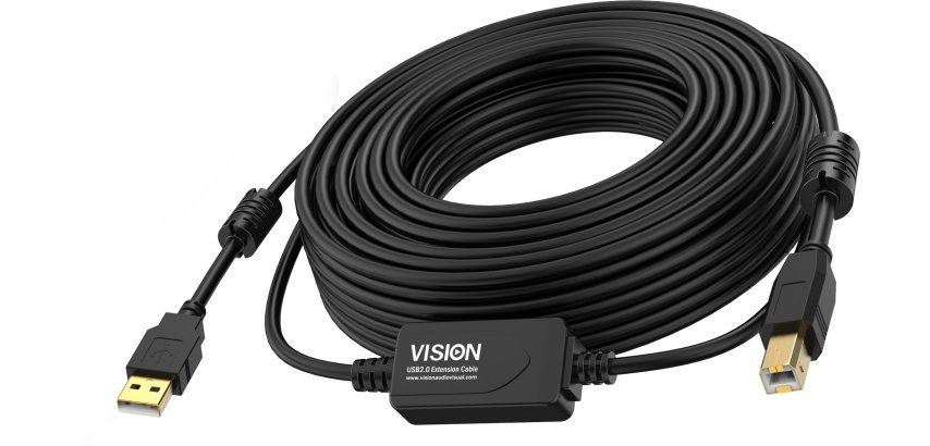 Vision TC 10MUSB+/BL/2 câble USB USB 2.0 10 m USB A USB B 0,48 Gbit/s Noir