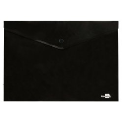 Pochette enveloppe liderpapel polypropylene 180 microns a4  97x210mm 50f fermeture bouton resistant noir opaque