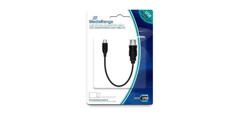 MediaRange MRCS168 USB-kabel USB 2.0 0,2 m Micro-USB B USB A Zwart