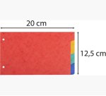 Intercalaires pour fiches bristol en carte lustrée 225g/m2 4 positions - 125x200mm - Couleurs assorties
