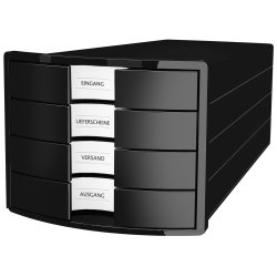 HAN 1012-13 desk tray/organizer Plastic, Polystyrene Black