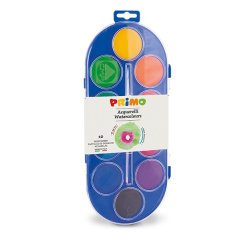 Pastiglie Acquerelli  - ø 44mm - colori assortiti - Primo - astuccio 10 pastiglie
