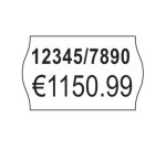 Boîte 10 rouleaux de 1200 étiquettes 2 lignes (10+ 8 caractères) Blanches adhésif amovible PLR1626