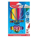 18 crayons de couleur COLOR'PEPS ''STRONG'' GREEN mine résistante en pochette carton