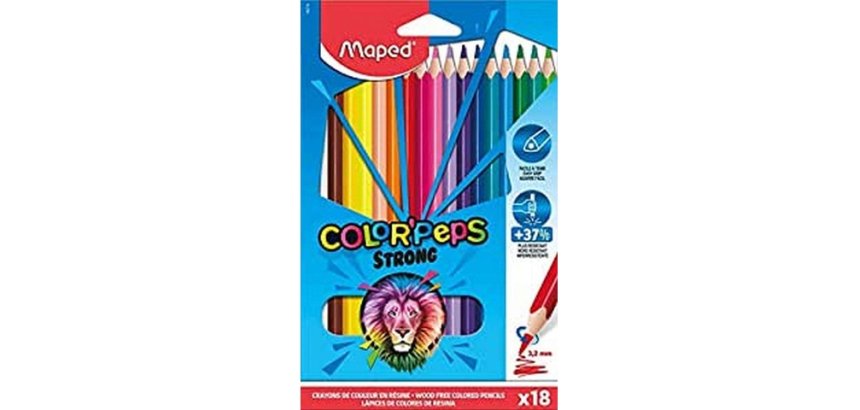 Crayon de couleur COLOR'PEPS STRONG, étui carton de 18