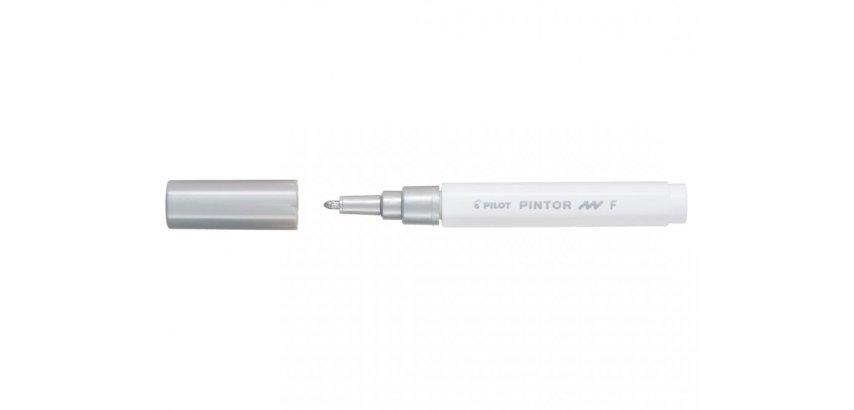 Marqueur pilot pintor peinture bas d'eau ultra-couvrante multi surface pointe fine résistante coloris argent