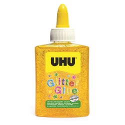 Colle pailletée uhu coloris jaune 88,5ml