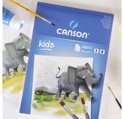 Bloc peinture canson papier dessin spécial gouache résistant eau 200g a4 210x297mm paquet 20f