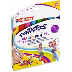 Feutre edding coloriage magic funtastics avec feutre magique blanc pointe ogive 3mm couleurs assorties pochette 8 unités