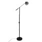 Lampadaire liseuse Culot E27, Inclinable/orientable, Livrée sans ampoule, noir mat et métal argenté