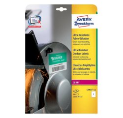 Étiquette adhésive avery ultra-résistante polyéthylène blanc impression laser 210x297mm boîte 10 unités