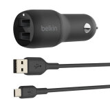 Cargador para de coche Belkin salida AC: 4,8 A USB 2.0 BOOSTCHARGE Negro